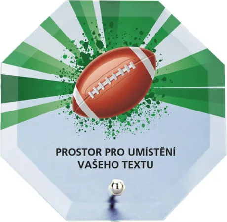 Skleněná trofej s potiskem CRP2M9 | Rugby Výška cm: 10