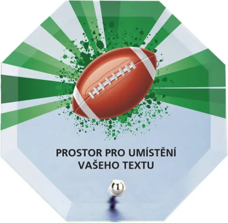 Skleněná trofej s potiskem CRP2M9 | Rugby Výška cm: 10
