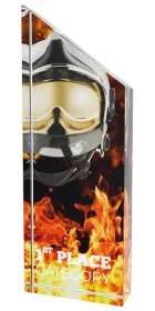 Akrylátová trofej ACC001M27 | Hasiči Výška cm: 22, Průměr cm: 8