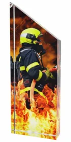 Akrylátová trofej ACC001M31 | Hasiči Výška cm: 22, Průměr cm: 8