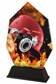 Akrylátová trofej ACSC001M36 | Hasiči Výška cm: 21, Šířka cm: 14