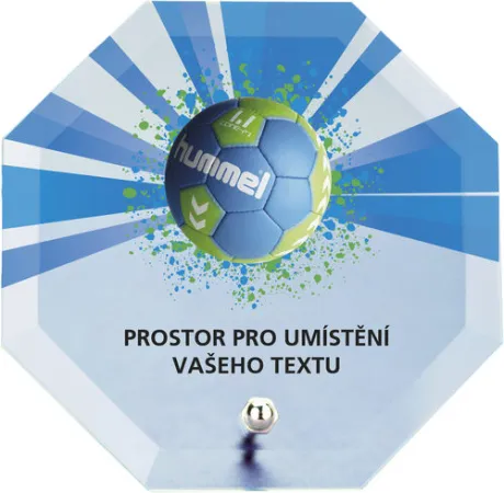 Skleněná trofej s potiskem CRP2M16 | Volejbal Výška cm: 10
