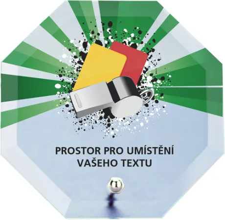 Skleněná trofej s potiskem CRP2M17 | Fotbal Výška cm: 13