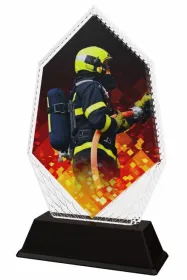 Akrylátová trofej PYR001M40 | Hasiči Výška cm: 18, Šířka cm: 10.5