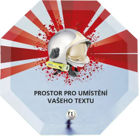 Skleněná trofej s potiskem CRP2M20 | Hasiči Výška cm: 10
