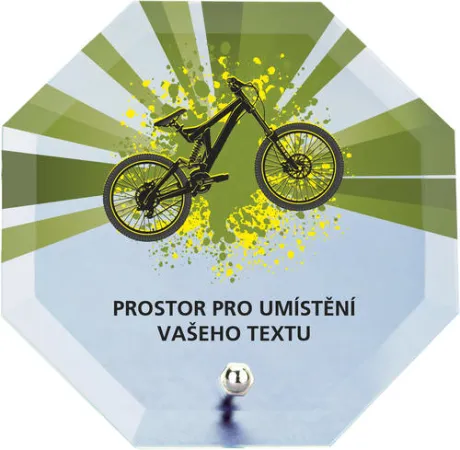 Skleněná trofej s potiskem CRP2M23 | Cyklistika Výška cm: 10