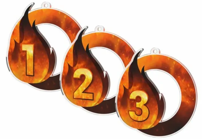 Akrylátová medaile MDAH0016 | Hasiči Stuha: ST1, MD průměr: 5, číslo 3