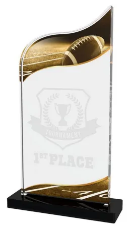 Akrylátová trofej APLA006NM04 | Rugby Výška cm: 18, Šířka cm: 10