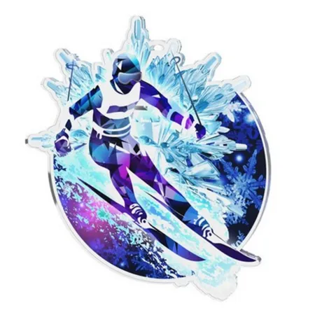 Akrylátová medaile MDAS0080M01 | Sjezdové lyžování Stuha: ST16, MD průměr: 8