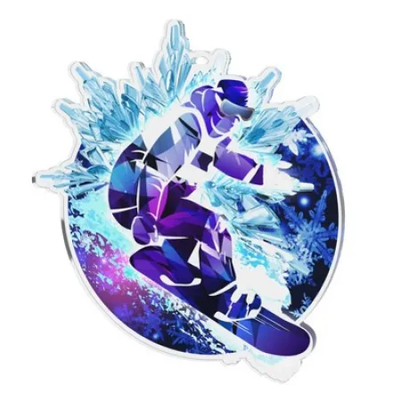 Akrylátová medaile MDAS0080M03 | Snowboard Stuha: ST3, MD průměr: 6