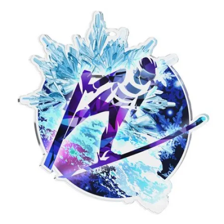 Akrylátová medaile MDAS0080M04 | Skoky na lyžích Stuha: ST15, MD průměr: 7