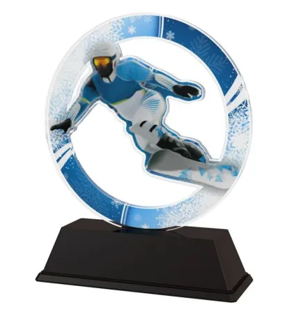 Akrylátová trofej CBCUS001M1 | Snowboard Výška cm: 17, Šířka cm: 12
