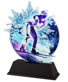 Akrylátová trofej CBCUS004M02 | Běžky Výška cm: 15.5, Šířka cm: 12