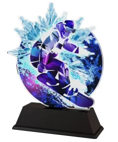 Akrylátová trofej CBCUS004M03 | Snowboard Výška cm: 14.5, Šířka cm: 11