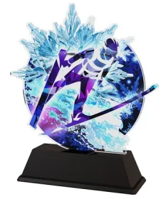 Akrylátová trofej CBCUS004M04 | Skoky na lyžích Výška cm: 15.5, Šířka cm: 12