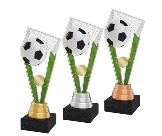 Akrylátová trofej ACUTM01 | Fotbal Výška cm: 25, Barva: stříbro, Podstavec: bílý