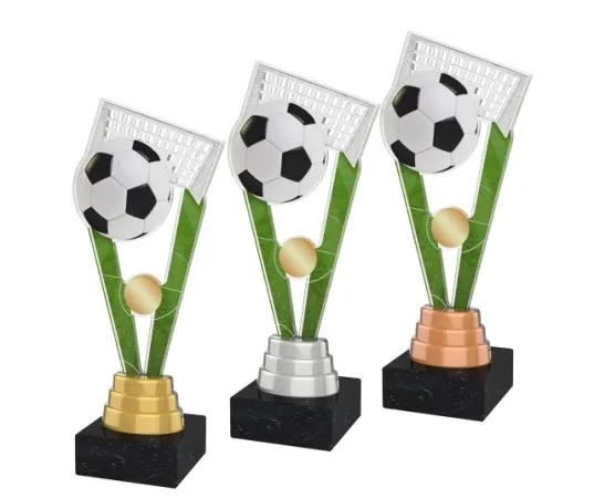 Akrylátová trofej ACUTM01 | Fotbal Výška cm: 25, Barva: stříbro, Podstavec: bílý