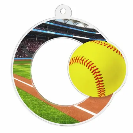 Akrylátová medaile MDA0020M89 | Softball Stuha: ST12, MD průměr: 6