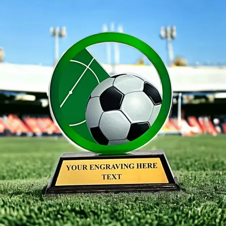 Akrylátová trofej AKE012018M1 | Fotbal Výška cm: 8.5, Šířka cm: 6