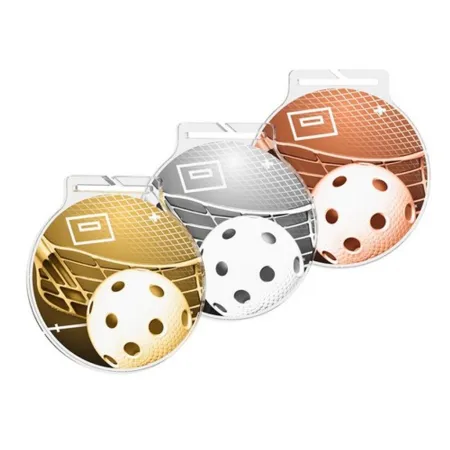 Akrylátová medaile MDAR60M63 | Florbal Barva: bronz, Stuha: ST10