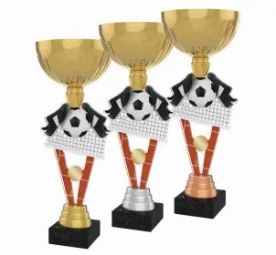 Akrylátová trofej ACUPGOLD M44 | Nohejbal Výška cm: 37, Průměr cm: 14, Barva: stříbro, Podstavec: černý