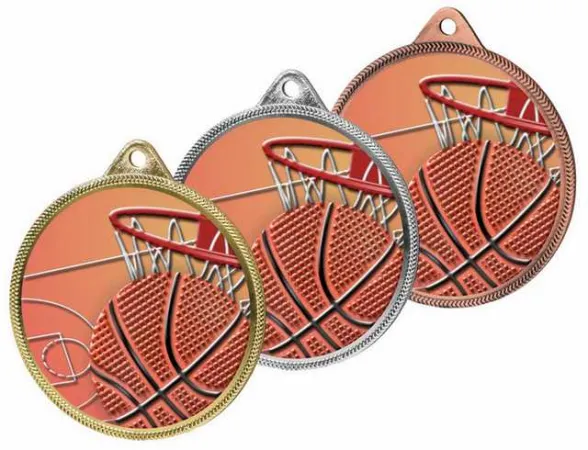 Medaile MDL001M03 | Basketball Barva: stříbro, Stuha: ST10