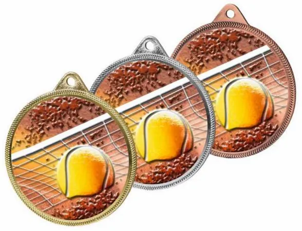 Medaile MDL001M04 | Tenis Barva: stříbro, Stuha: ST17