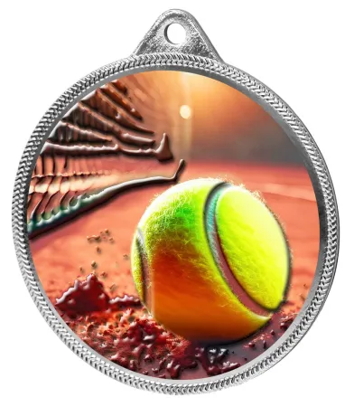 Medaile MDL001M04 | Tenis Barva: stříbro, Stuha: ST17
