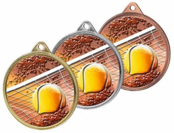 Medaile MDL001M04 | Tenis Barva: stříbro, Stuha: ST17