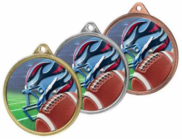 Medaile MDL001M06 | Americký fotbal Barva: stříbro, Stuha: ST10