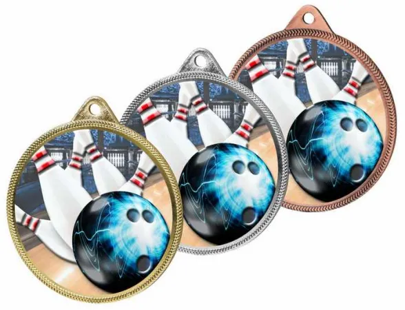 Medaile MDL001M08 | Bowling Barva: zlato, Stuha: ST2