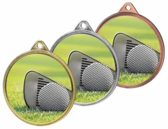 Medaile MDL001M12 | Golf Barva: stříbro, Stuha: ST1
