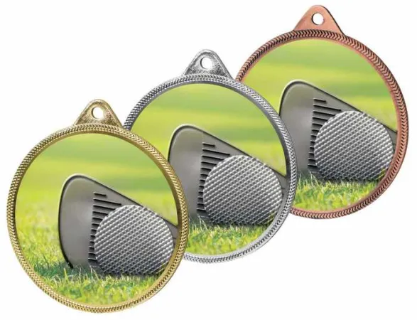 Medaile MDL001M12 | Golf Barva: stříbro, Stuha: ST1