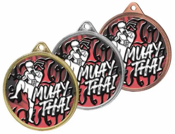 Medaile MDL001M24 | Bojová umění Barva: stříbro, Stuha: ST18