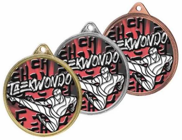 Medaile MDL001M26 | Bojová umění Barva: stříbro, Stuha: ST2