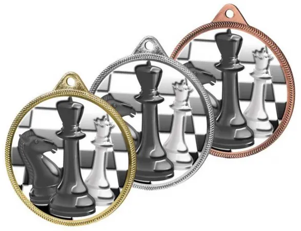 Medaile MDL001M41 | Šachy Barva: zlato, Stuha: ST13