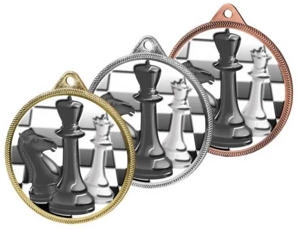 Medaile MDL001M41 | Šachy Barva: zlato, Stuha: ST13