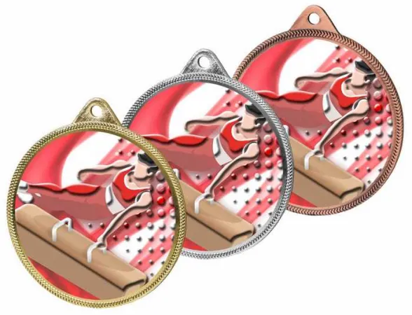 Medaile MDL001M44 | Gymnastika Barva: stříbro, Stuha: ST3