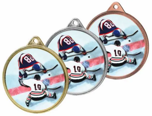 Medaile MDL001M54 | Hokej Barva: stříbro, Stuha: ST15