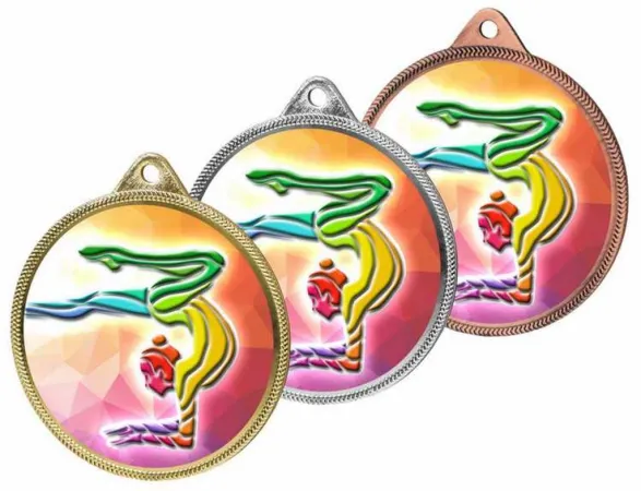 Medaile MDL001M60 | Gymnastika Barva: zlato, Stuha: ST8