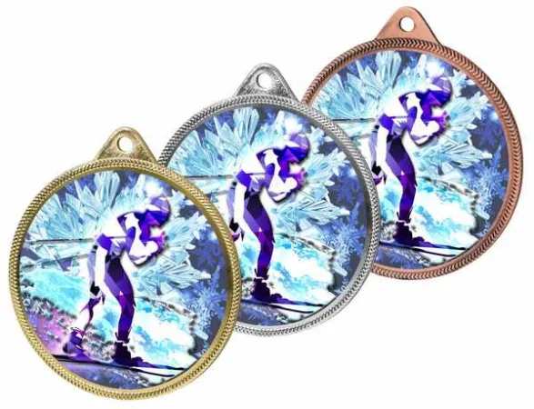 Medaile MDLS001M09 | Běžky Barva: zlato, Stuha: ST14
