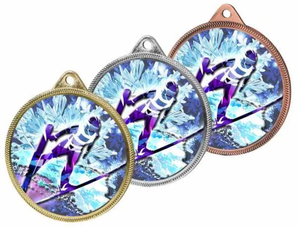 Medaile MDLS001M11 | Skoky na lyžích Barva: bronz, Stuha: ST9