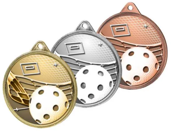 Medaile MDLR001M63 | Florbal Barva: stříbro, Stuha: ST8