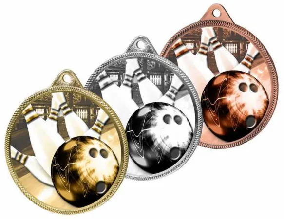 Medaile MDLR001M08 | Bowling Barva: zlato, Stuha: ST15