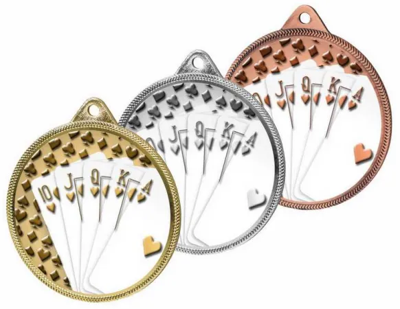 Medaile MDLR001M15 | Karty Barva: stříbro, Stuha: ST6