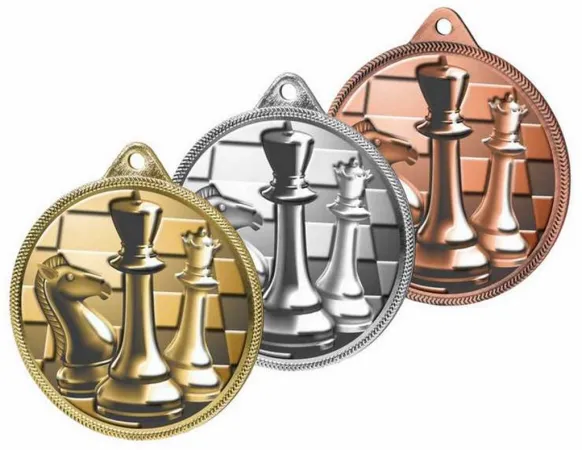 Medaile MDLR001M41 | Šachy Barva: stříbro, Stuha: ST9