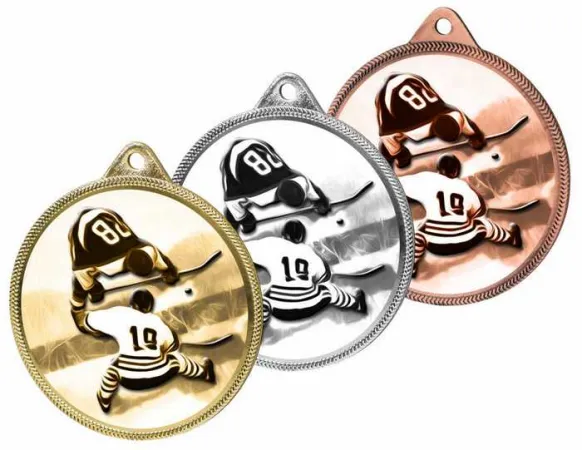 Medaile MDLR001M54 | Hokej Barva: stříbro, Stuha: ST15