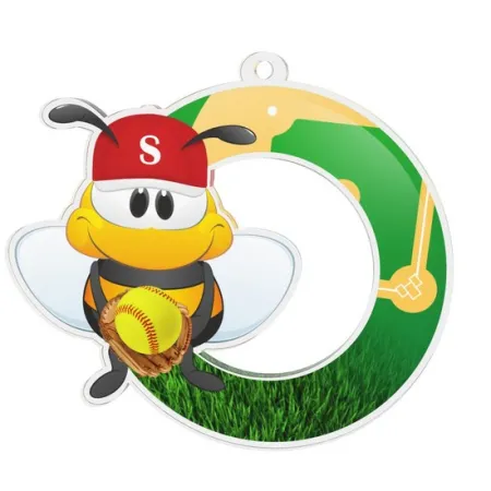 Akrylátová medaile MDAKM19 | Baseball Stuha: ST1, MD průměr: 5