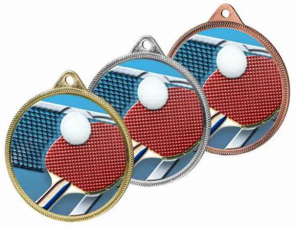 Medaile MDL001M62 | Stolní tenis Barva: stříbro, Stuha: ST13