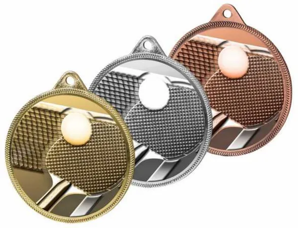 Medaile MDLR001M62 | Stolní tenis Barva: stříbro, Stuha: ST3